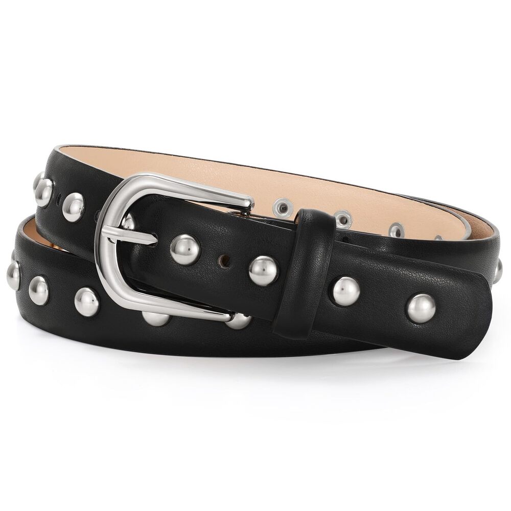 5595 Women Fashion Studded Leather Belt Punk Vintage - Picture 7 of 8
